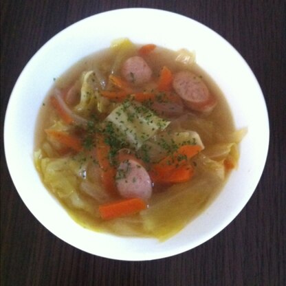 やっぱり寒い時期は、野菜たっぷりのスープですね ^_−☆
美味しく出来ました。